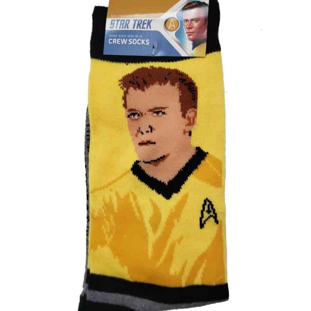 Star Trek Socks Captain Kirk Men's Size 10-13